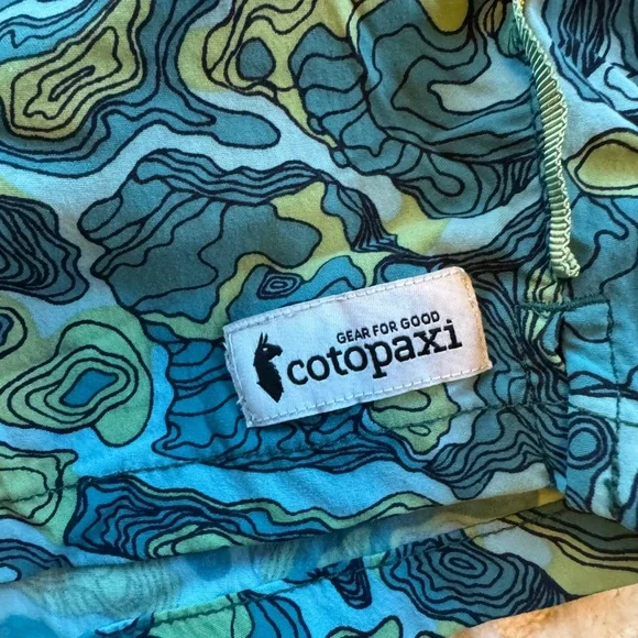 Cotopaxi Men's Brinco 5" Print Shorts Gulf/Kelp Blue Green L Large Hiking Swim - Picture 5 of 10